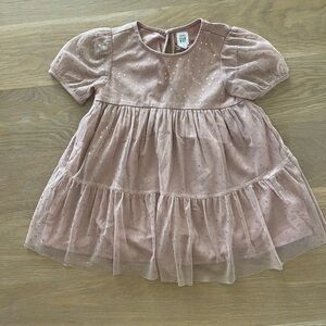 GAP Pink Ruffled Tiered Babydoll Dress